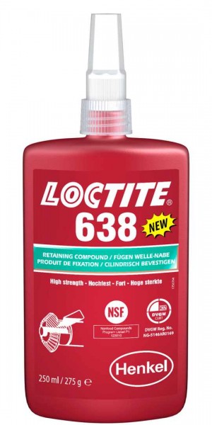 LOCTITE 638, Anaerober Fügeklebstoff, 250 ml Flasche