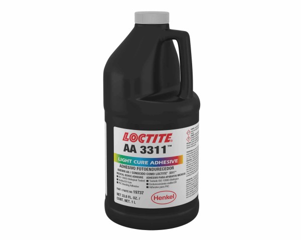 LOCTITE AA 3311, UV-härtender Sofortklebstoff auf Acrylatbasis, 1 l Flasche